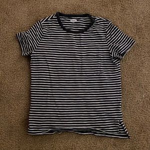 Charcoal striped pocket tee
